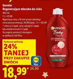 Lidl Mleczko regenurujące skóra bardzo sucha Garnier Body oferta