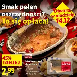 Lidl Karp Polski świeży karp, płat ze skórą Świeży Polski Karp oferta