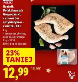 Lidl Kurczak Gospodarski, z chowu bez antybiotyków - ćwiartki, XXL Rzeźnik oferta