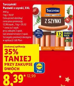 Lidl Parówki z szynki, XXL Tarczyński oferta