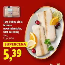 Lidl Miruna nowozelandzka, filet bez skóry Targ Rybny Lidla oferta
