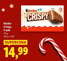 Lidl Batoniki Kinder Crispy, 5-pak oferta