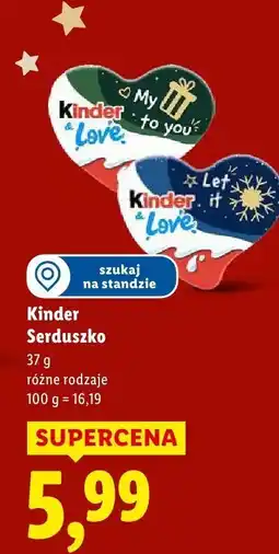 Lidl Czekolada Serduszko Kinder oferta