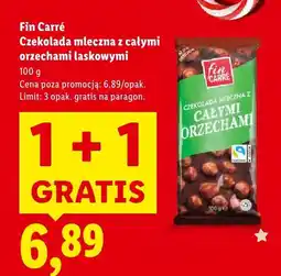 Lidl Czekolada mleczna z całymi orzechami laskowymi Fin Carré oferta