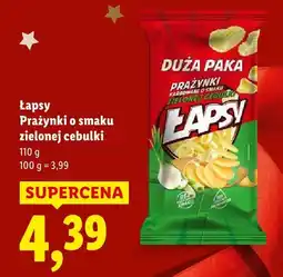 Lidl Prażynki o smaku zielonej cebulki Łapsy oferta