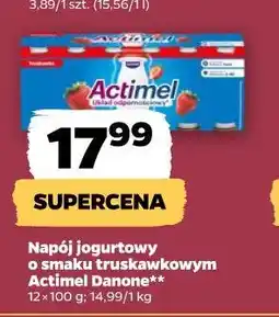 Netto Napój jogurtowy o smaku truskawkowym Actimel Danone oferta