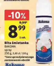 Intermarche Bita śmietana w sprayu Bakoma Śmietanka oferta