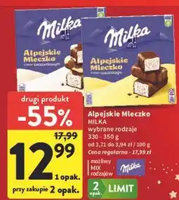 Intermarche Czekoladki śmietankowe happy cows Milka Alpejskie Mleczko oferta