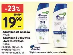 Intermarche Szampon z odżywką classic clean Head&Shoulders oferta