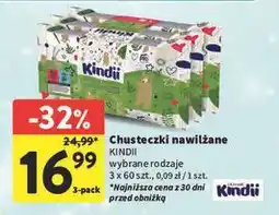 Intermarche Chusteczki wilgotne natural balance Cleanic Kindii oferta
