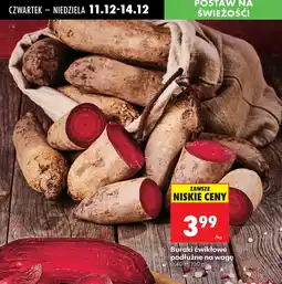 Biedronka Buraki ćwikłowe podłużne na wagę Biedronka oferta