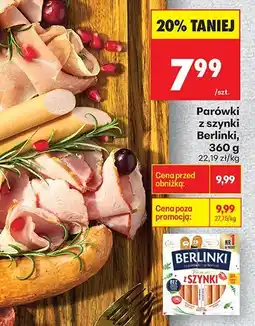 Biedronka Parówki z szynki Berlinki, 360 g oferta