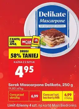 Biedronka Serek Mascarpone Delikate oferta
