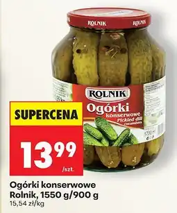 Biedronka Ogórki konserwowe Rolnik, 1550 g/900 g oferta
