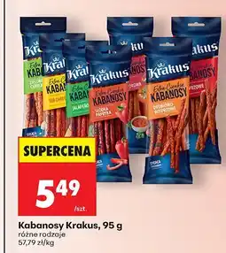 Biedronka Kabanosy różne rodzaje 95 g Krakus oferta