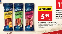 Biedronka Kabanosy Kabanosy Krakus papryka jalapeno, bekon, cebula oferta