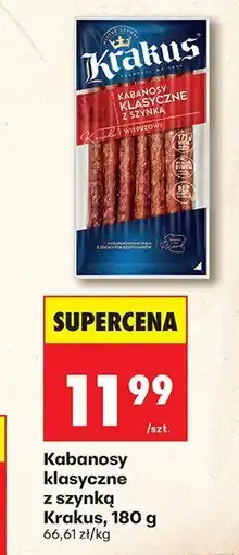 Biedronka Kabanosy Kabanosy klasyczne z szynką Krakus oferta