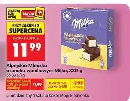 Biedronka Czekolada Alpejskie Mleczko o smaku waniliowym Milka, 330g oferta