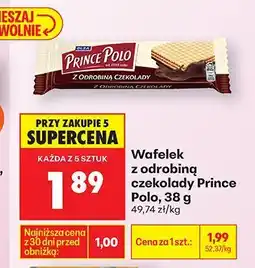 Biedronka Wafelek z odrobiną czekolady Prince Polo, 38g oferta