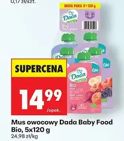 Biedronka Mus owocowy Dada Baby Food Bio, 5x120g oferta