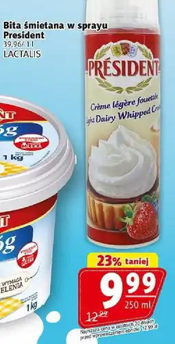 Prim Market Bita śmietana w sprayu President Lactalis oferta