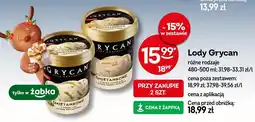 Żabka Lody Grycan różne rodzaje oferta