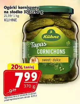 Prim Market Ogórkl korniszony na słodko 370/180g Kühne KÜHNE oferta