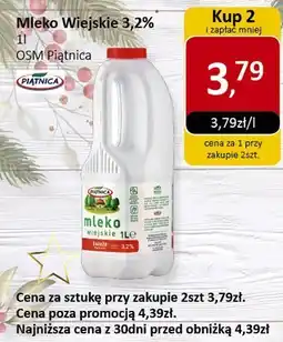 Market Point Mleko Wiejskie 3,2% 1l OSM Piątnica oferta