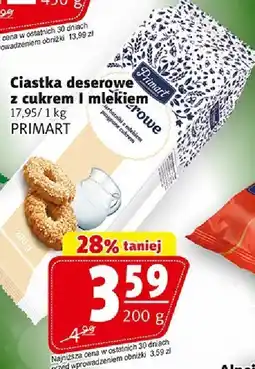 Prim Market Ciastka deserowe z cukrem i mlekom PRIMART oferta