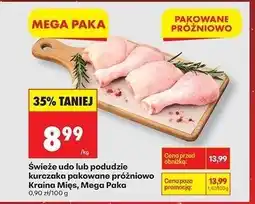 Biedronka Świeże udo lub podudzie kurczaka pakowane próżniowo Kraina Mięs, Mega Paka oferta