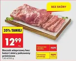 Biedronka Boczek wieprzowy bez kości i skóry pakowany próżniowo oferta