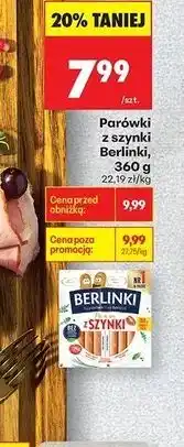 Biedronka Parówki z szynki Berlinki oferta