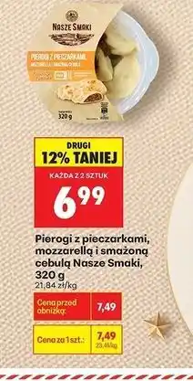 Biedronka Pierogi z pieczrkami, mozzarellą i smażoną cebulą Nasze Smaki oferta