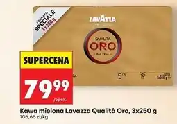Biedronka Kawa mielona Lacazza Qualita Oro 3x250 g oferta