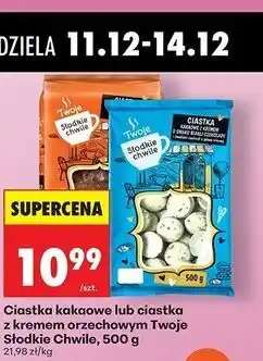 Biedronka Ciastka kakaowe lub ciastka z kremem orzechowym Twoje Słodkie Chwile oferta