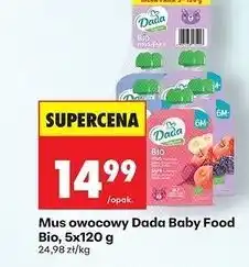 Biedronka Mus owocowy Dada Baby Food Bio, 5x120 g oferta