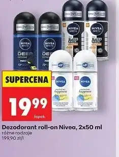 Biedronka Dezodorant roll-on Niver 2x50 ml oferta