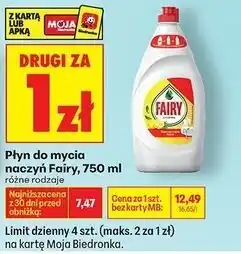Biedronka Płyn do mycia naczyń Fairy oferta