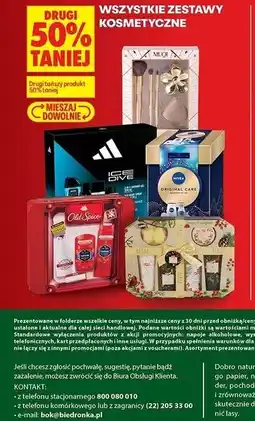 Biedronka Drugi 50% taniej - Wszystkie zestawy kosmetyczne oferta
