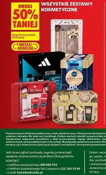 Biedronka Drugi 50% taniej - Wszystkie zestawy kosmetyczne oferta
