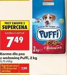 Biedronka Karma dla psa z wołowiną Puffi oferta