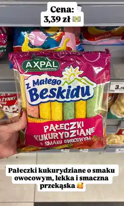 Intermarche Paluszki kukurydziane o smaku owocowym z Małego Beskidu Axpal oferta