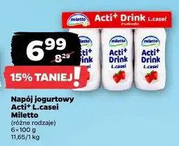 Netto Napój jogurtowy Acti+ L.casei Miletto oferta