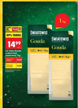 Biedronka Ser żółty Gouda w plastrach 1 kg Światowid oferta