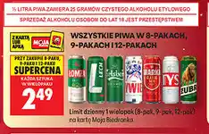 Biedronka Wszystkie piwa w 5-pakach, 9-pakach i 12-pakach oferta