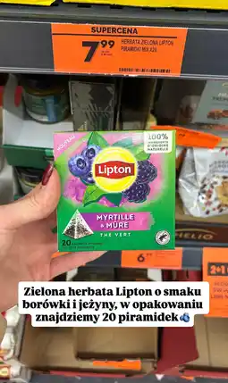 Biedronka Herbata zielona Lipton Piramidki Mix Myrtille & Mûre 20 szt oferta
