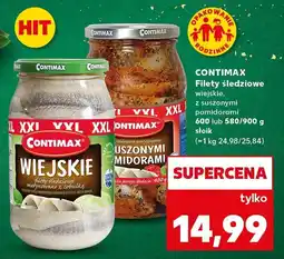 Kaufland Filety śledziowe CONTIMAX wiejskie z suszonymi pomidorami 600 lub 580/900 g śledź oferta