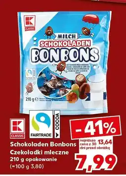 Kaufland Czekoladki mleczne Schokoladen Bonbons K-Classic oferta