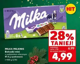 Kaufland Batoniki mini z nadzieniem mlecznym Milka Milkinis oferta