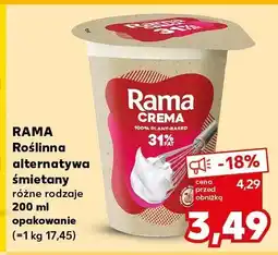 Kaufland Margaryna Rama Crema roślinna alternatywa śmietany, różne rodzaje 200ml oferta